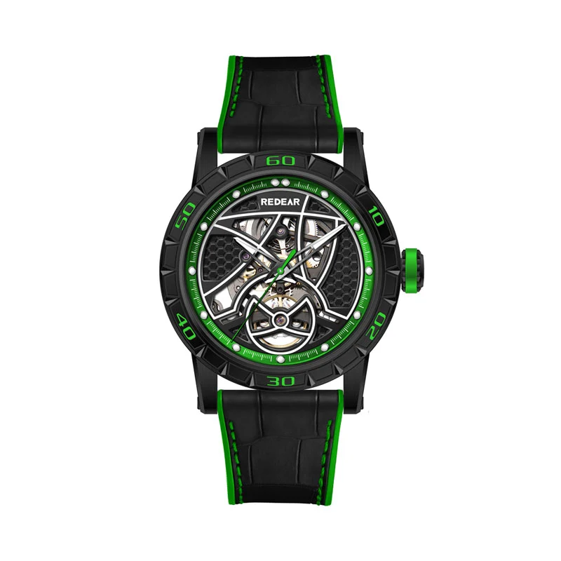 Hangzhou 1A09 Mechanical Watch with Colorful Crystal Inlays