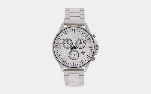 Marble And Stainless Steel Watch