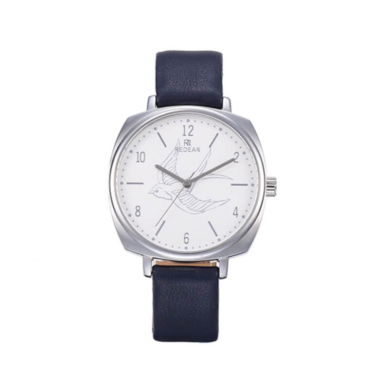 Silver Dial Vintage Leather Wrist Watch