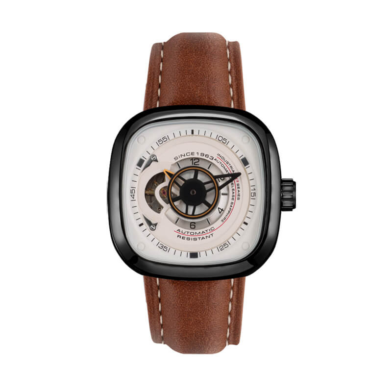 black leather strap watches mens