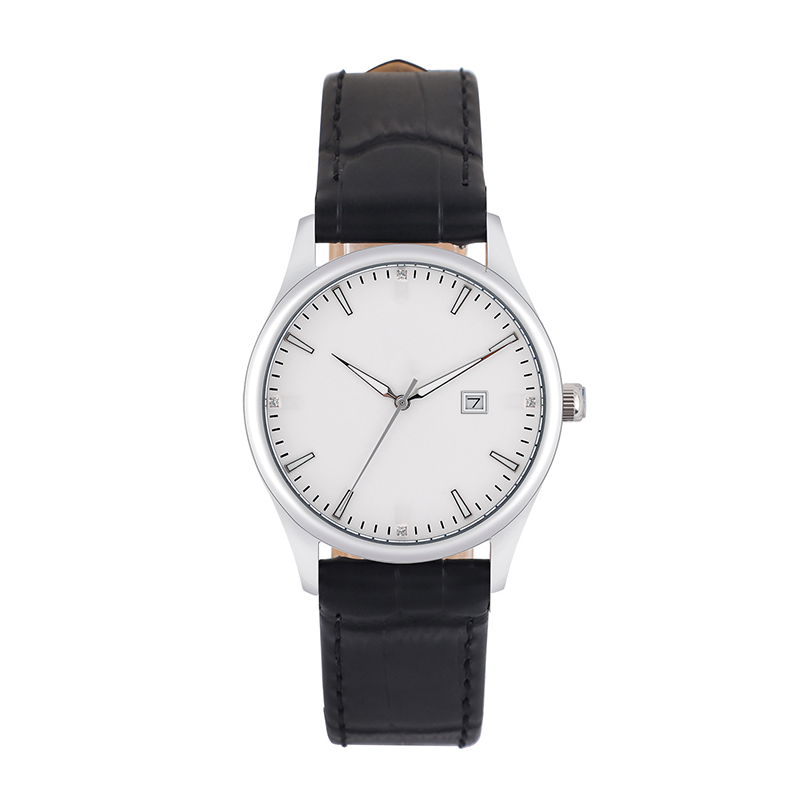 Minimalist Style Stainless Steel Genuine Leather Strap Couple's Watch