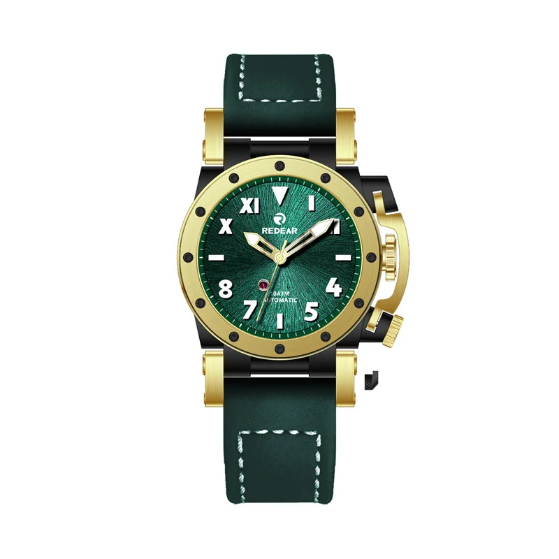 Top Quality Custom Logo Luminous Mechanical Watch With Leather Band