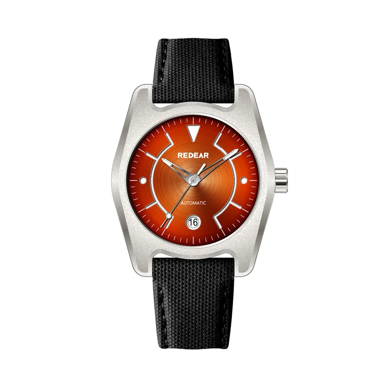 Titanium Mechanical Watch With Sunray Dual-Layer Dial & Nylon Band