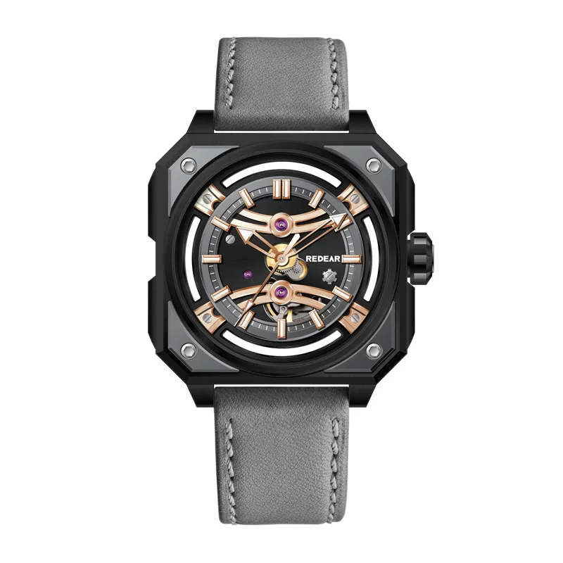 mens contemporary designed miyota mechanical watch with six body suspended dial