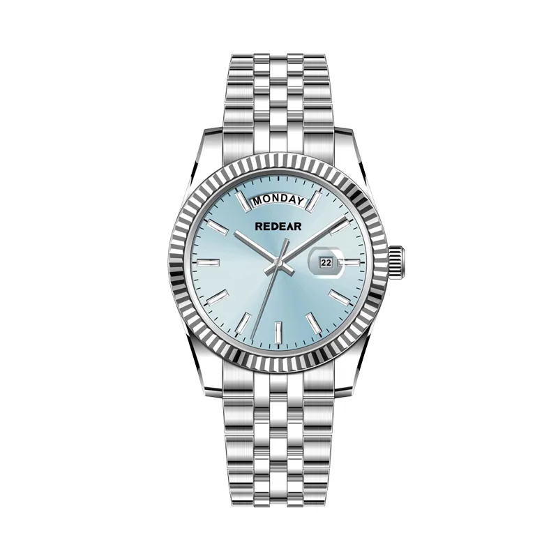 quartz stainless steel watch water resistant
