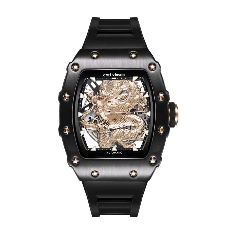 hollow super luminous bold silicone strap watch