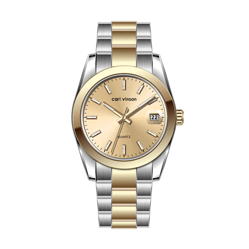 black dial stainless steel strap watch