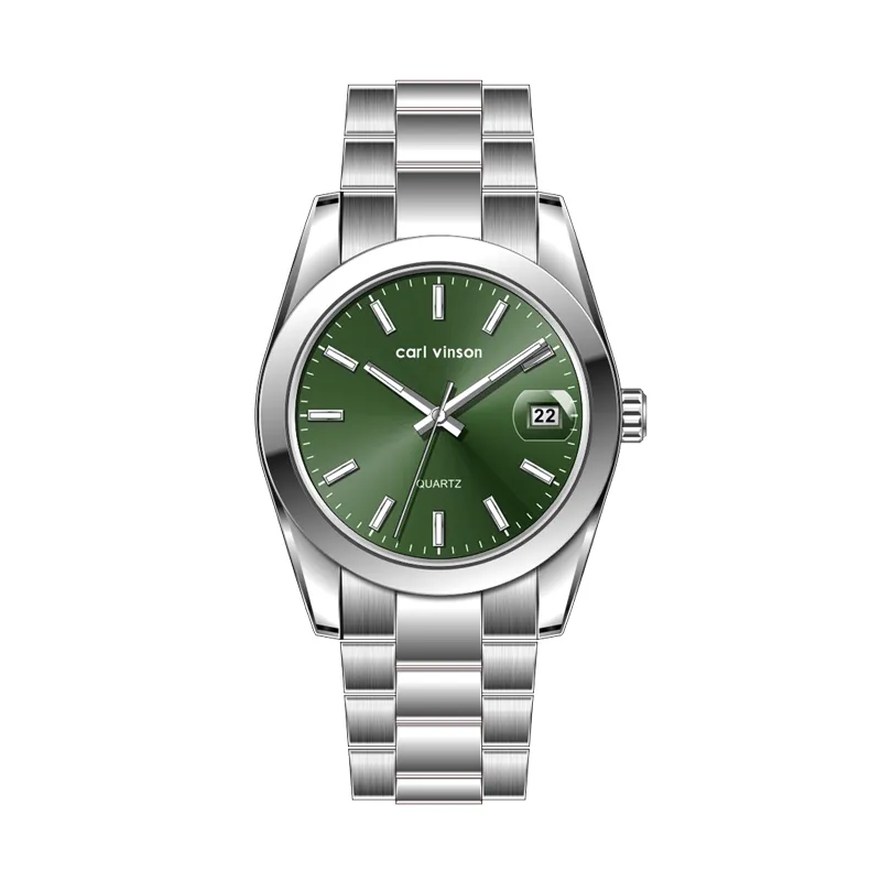 black dial stainless steel strap watch