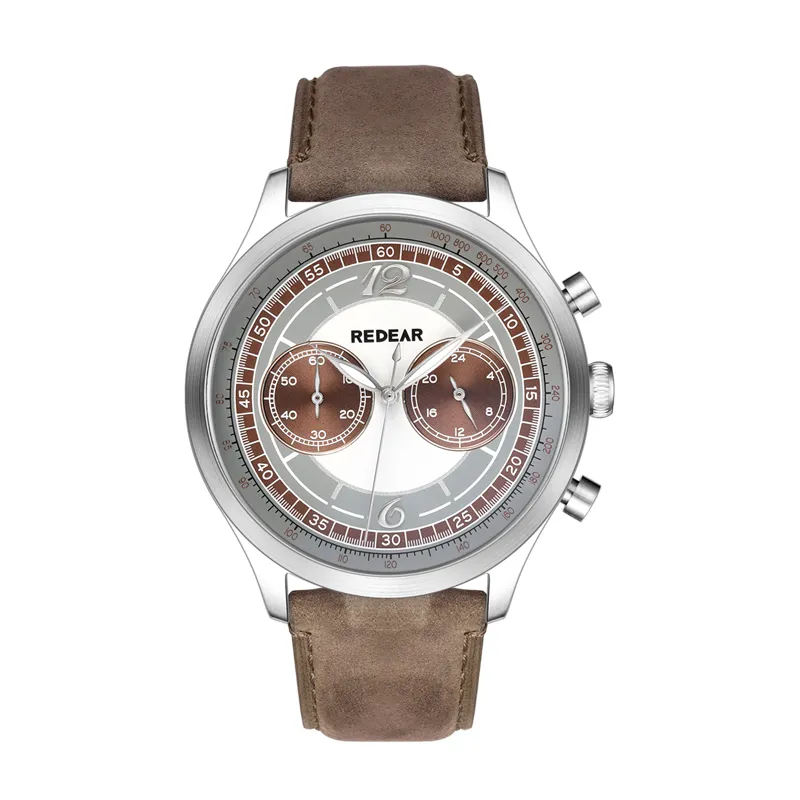 multicolor leather strap watch with super swiss luminous