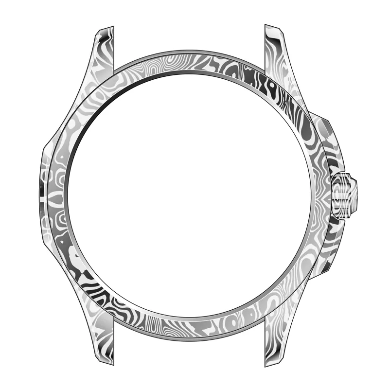 Damascus Steel Watch Case