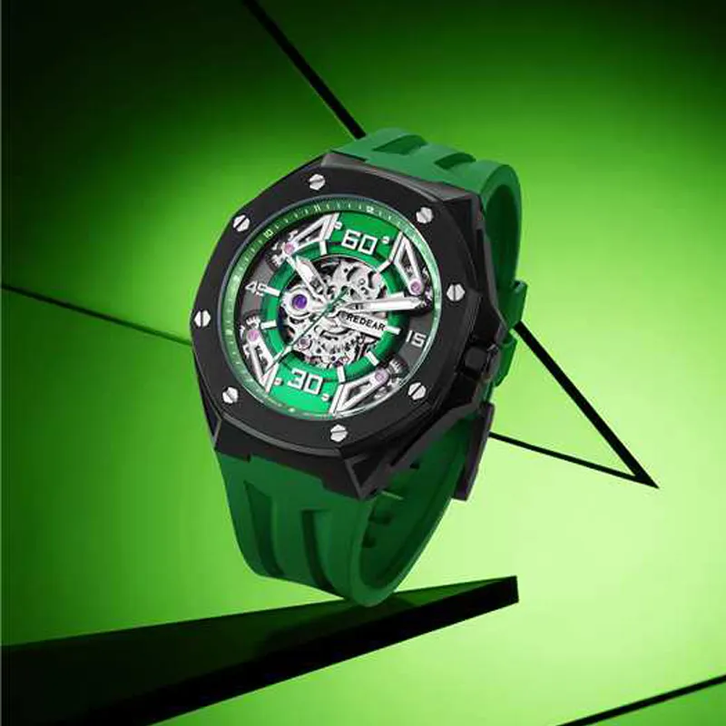 Shijin R9028G Mechanical Skeleton Dial Watch